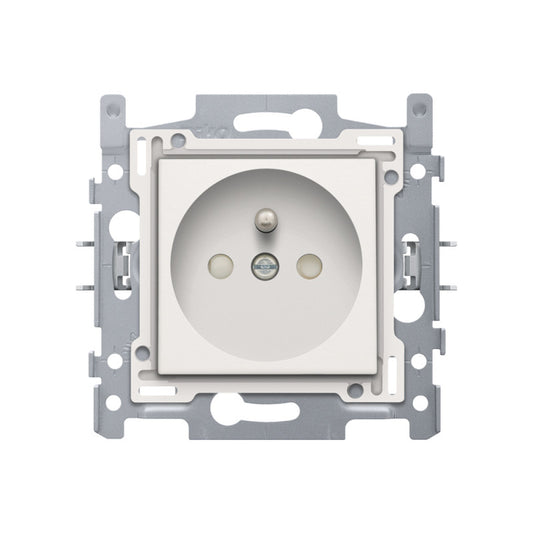 NIKO Prise encastrable avec broche de terre 28,5 mm blanche